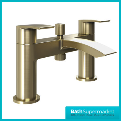 Spear Belini Brushed Brass Square Deck Mounted Bath Shower Mixer Tap