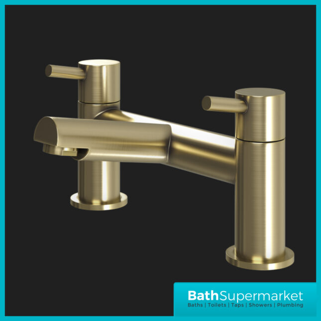 Juke Premier Brushed Brass Round Deck Mounted Bath Filler Tap