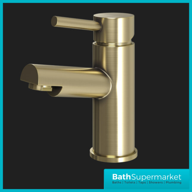 Juke Premier Brushed Brass Round Mono Basin Mixer Tap