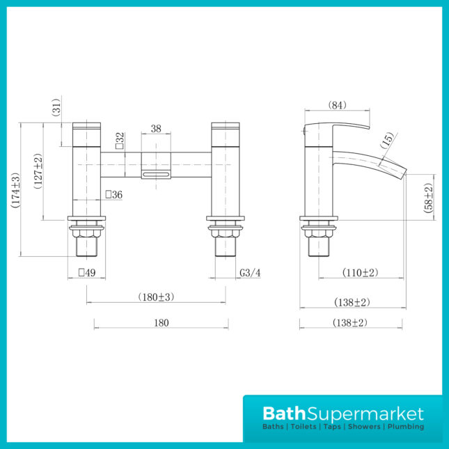 Upgrade your bathroom with this elegant bath filler tap that is perfectly made from high-quality brass material and finished with a luxurious brushed colour effect, this beautiful piece of brassware is one item that comes from a range of stunning products that include a mono basin mixer and a shower handset kit with wall bracket holder, matching wastes are in stock and available to buy here at Bath Supermarket website, providing convenience and competitive prices at your fingertips. The contemporary round shape set is perfect for any modern room in your home and will complement any decor style and will allow you to fill your bowl smoothly and efficiently, adding a touch of class to your sink or bath and they come with all the necessary fittings for simple, quick and easy installation, don’t miss out on this opportunity to enhance your design area.