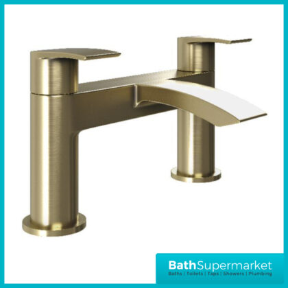 Spear Belini Brushed Brass Square Deck Mounted Bath Filler Tap