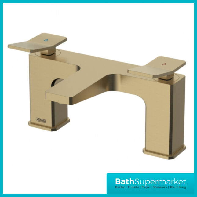 Bristan Tangram Brushed Brass Deck Mounted Bath Filler Tap