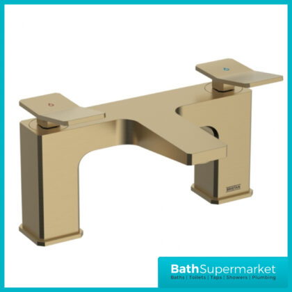 Bristan Tangram Brushed Brass Deck Mounted Bath Filler Tap