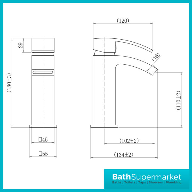 Kinlin Descent Brushed Brass Round Mono Basin Mixer Tap