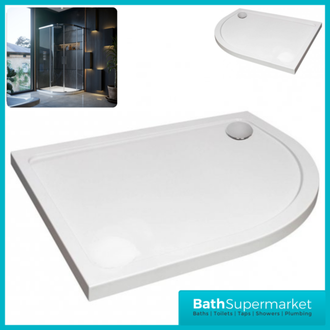 Shires Offset Quadrant Shower Tray With Waste 1200mm x 800mm Left & Right Handed