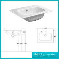 Sognare Aurora Reed Green 2 Drawer Vanity Unit 600mm & Basin – Choice Of Handle Colour