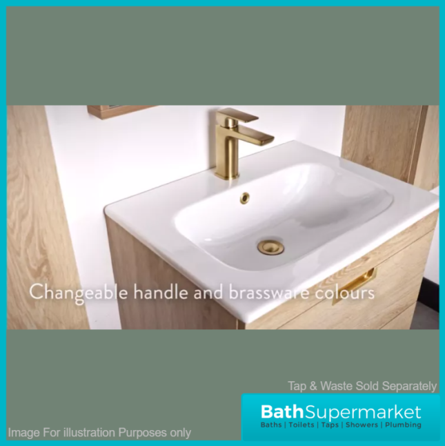 Sognare Aurora Reed Green 2 Drawer Vanity Unit 600mm & Basin – Choice Of Handle Colour