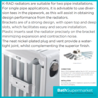 Kartell K-Rad Type 11 Compact Single Panel Convector Radiator 500mm Height – Various Width Sizes
