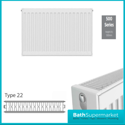 Kartell Type 22 Compact Double Convector Radiator 500mm Height – Various Widths