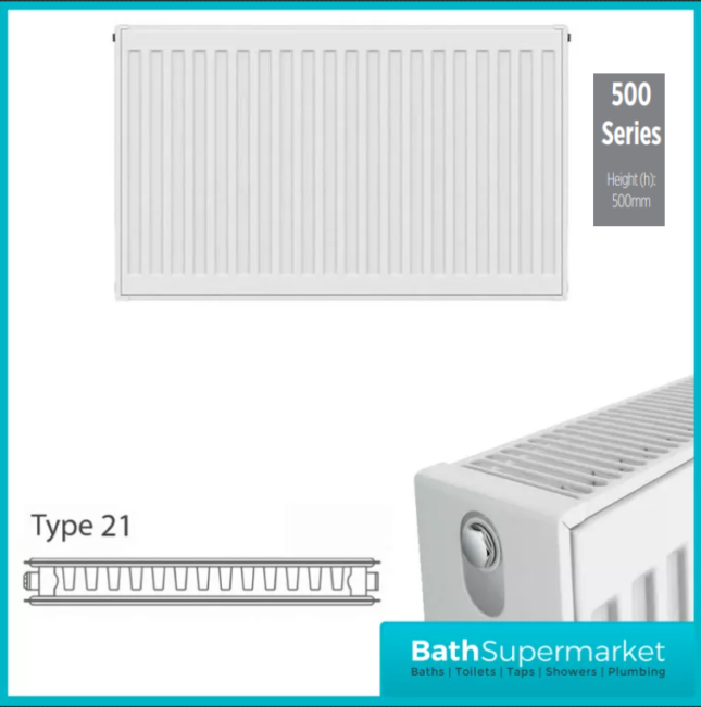 Kartell Type 21 Double Panel Radiator 500mm Height – Various Width Sizes