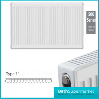 Kartell K-Rad Type 11 Compact Single Panel Convector Radiator 500mm Height – Various Width Sizes