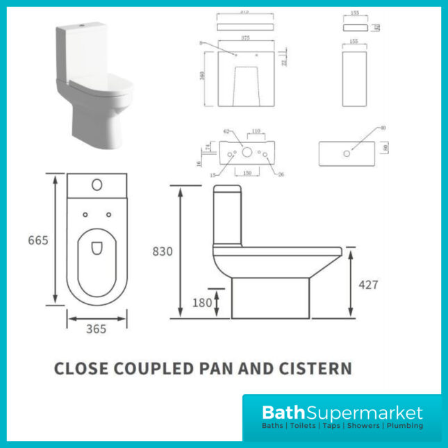 AquaVolere Viola White Gloss Floor Standing Cloakroom Basin Vanity Unit 410mm Toilet Suite Pack