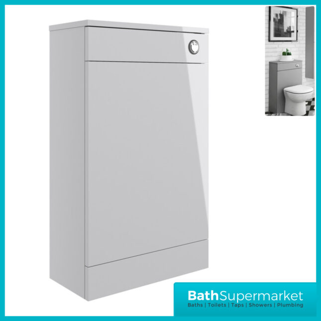 AquaVolere Viola Grey Gloss Back To Wall WC Toilet Unit 500mm