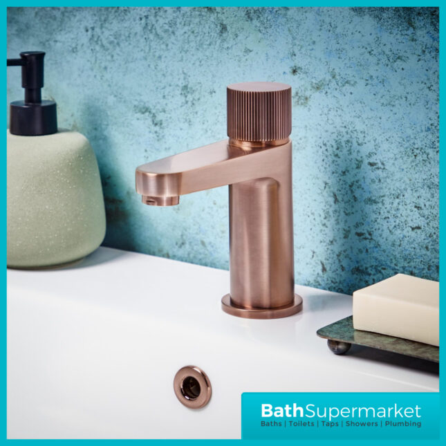 Fluted Koko Brushed Bronze Deck Mounted Mono Basin Mixer Tap
