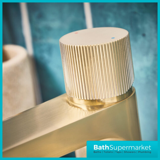 Fluted Koko Brushed Brass Deck Mounted Mono Basin Mixer Tap