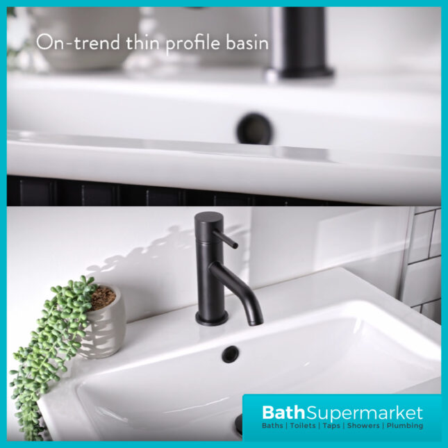Sognare Orac Fluted Matt Black Wall Hung Handless Bathroom Drawer Cabinet Basin Unit 600mm