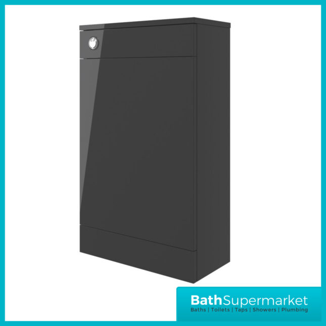AquaVolere Viola Anthracite Gloss Back To Wall WC Toilet Unit 500mm