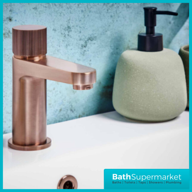 Fluted Koko Brushed Bronze Deck Mounted Mono Basin Mixer Tap
