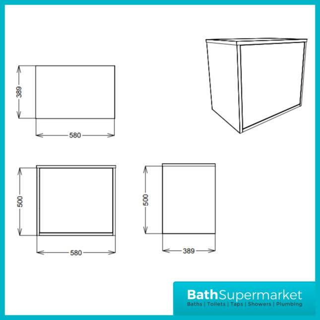 Sognare Orac Fluted Matt Black Wall Hung Handless Bathroom Drawer Cabinet Basin Unit 600mm