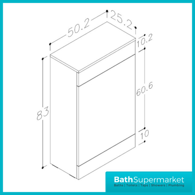 AquaVolere Viola White Gloss Back To Wall WC Toilet Unit 500mm