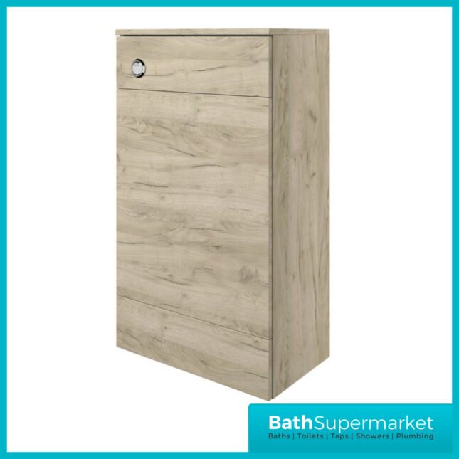 AquaVolere Viola Oak Wood Back To Wall WC Toilet Unit 500mm