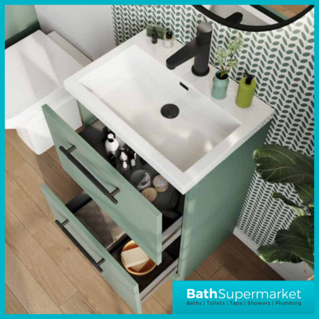 Fluted Koko Matt Black Deck Mounted Knob Handle Mini Mono Basin Mixer Tap