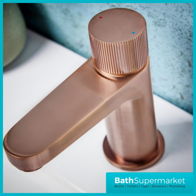 Fluted Koko Brushed Bronze Deck Mounted Mono Basin Mixer Tap