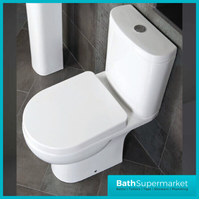 Rak Tonique White Close Coupled Full Access Open Back WC Toilet Pan, Cistern With Soft Close Seat