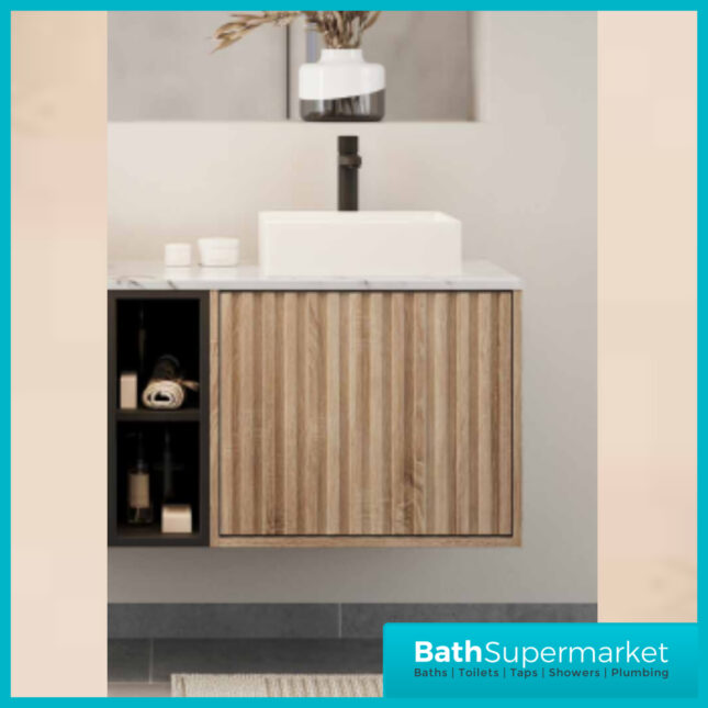 Fluted Koko Matt Black Deck Mounted Mono Basin Mixer Tap