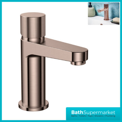 Fluted Koko Brushed Bronze Deck Mounted Mono Basin Mixer Tap