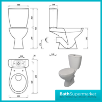 AquaVolere Essential 4 Piece Ceramic Toilet & Basin Bathroom Suite Set