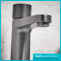 Fluted Koko Gunmetal Deck Mounted Tall Mono Basin Mixer Tap