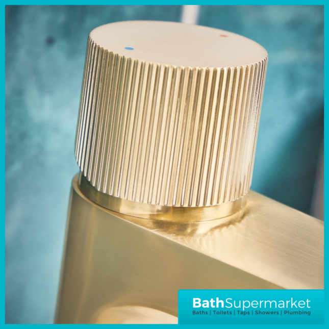 Sognare Fluted Koko Brushed Brass Deck Mounted Tall Mono Basin Mixer Tap