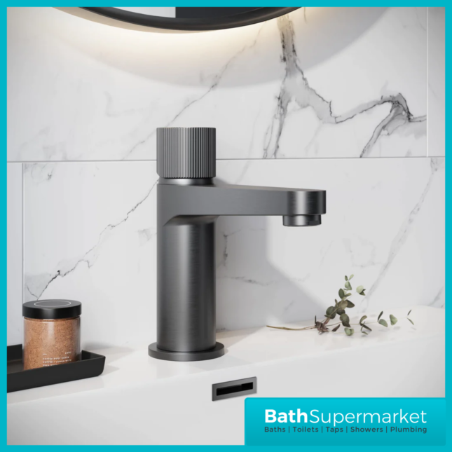 Fluted Koko Gunmetal Deck Mounted Mono Basin Mixer Tap