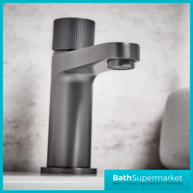Fluted Koko Gunmetal Deck Mounted Mono Basin Mixer Tap