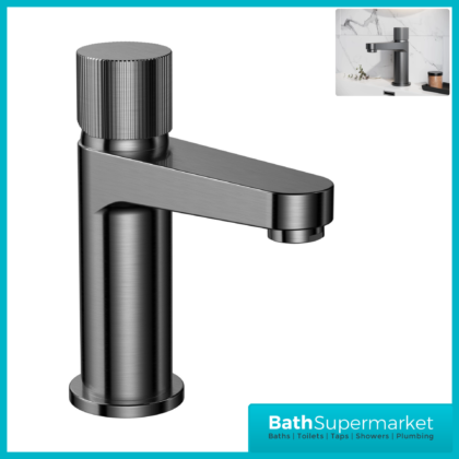 Fluted Koko Gunmetal Deck Mounted Mono Basin Mixer Tap