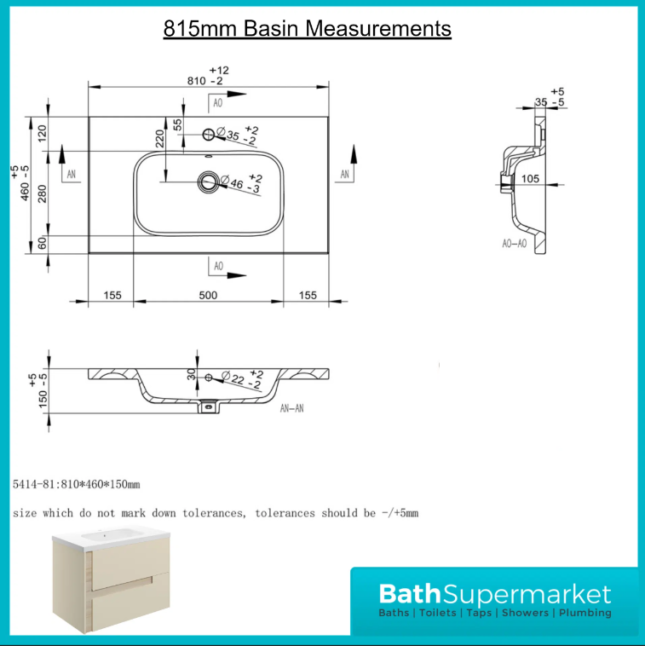 AquaVolere Diverse Matt Cotton & Oak Effect Wall Hung Drawer Vanity Unit With White Basin 615mm - 815mm - Image 7