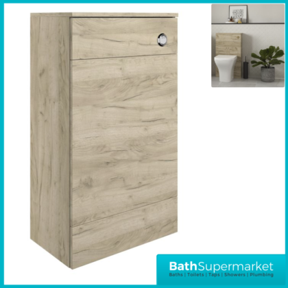 AquaVolere Viola Oak Wood Back To Wall WC Toilet Unit 500mm