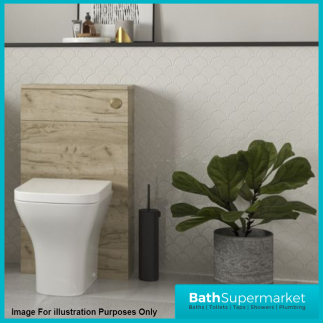 AquaVolere Viola Oak Wood Back To Wall WC Toilet Unit 500mm