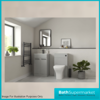 AquaVolere Viola Grey Gloss Floor Standing 2 Door Vanity Unit & Basin 610mm