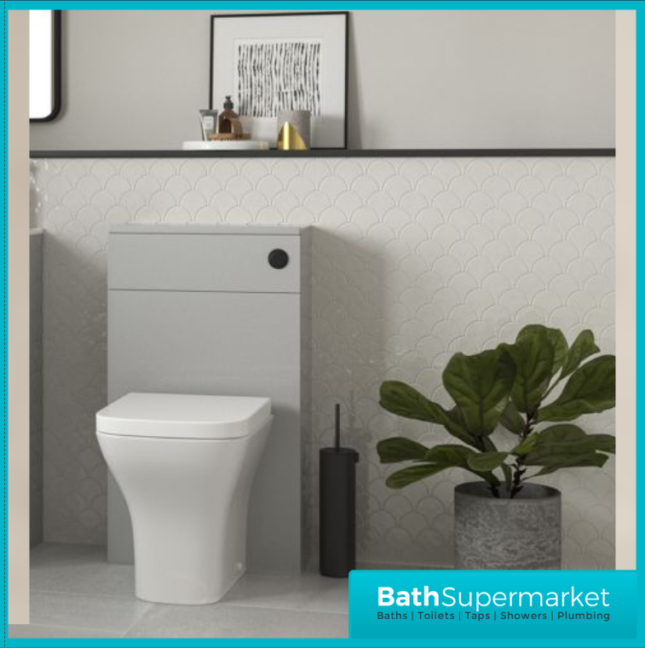 AquaVolere Viola Grey Gloss Back To Wall WC Toilet Unit 500mm