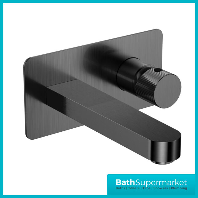 Sognare Fluted Koko Gunmetal Wall Mounted Basin Mixer Tap