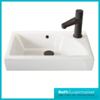 Sognare Amour Matt Black Freestanding Cloakroom Storage Cabinet Floor Mounted Unit & Basin 450mm With Handle Colour Choice