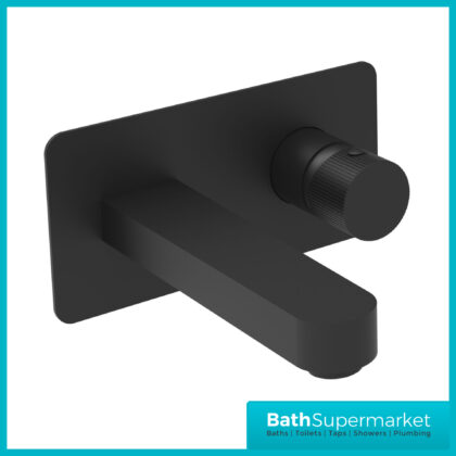 Sognare Fluted Koko Matt Black Wall Mounted Bath Mixer Tap