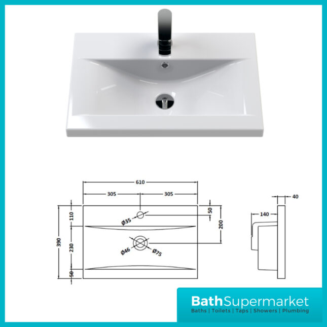 Traditional Blue Ash Vanity Basin Cabinet 600mm With Choice Of Knurled Handles & WC Unit