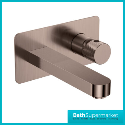 Sognare Fluted Koko Brushed Bronze Wall Mounted Basin Mixer Tap