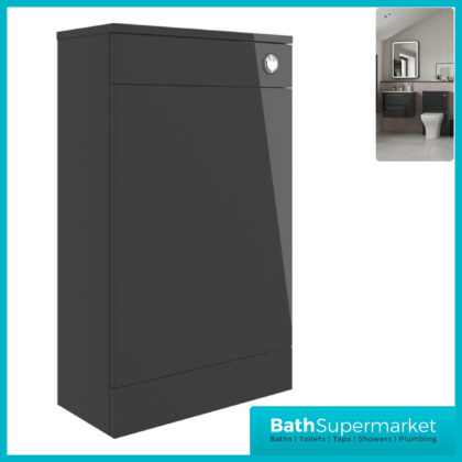 AquaVolere Viola Anthracite Gloss Back To Wall WC Toilet Unit 500mm