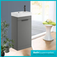 Sognare Amour Dust Grey Freestanding Cloakroom Storage Cabinet Floor Mounted Unit & Basin 450mm With Handle Colour Choice