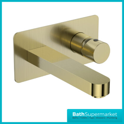 Sognare Fluted Koko Brushed Brass Wall Mounted Basin Mixer Tap
