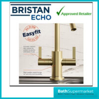 Bristan Echo Swan Neck Easy Fit Twin Lever Kitchen Sink Mixer Tap